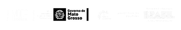 Logotipo do Governo do Mato Grosso, com um emblema em preto e branco e um texto onde se lê Governo de Mato Grosso em um fundo branco.