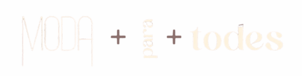 O texto diz MODA + para + todes em uma fonte minimalista, em estilo pastel, em um fundo claro.